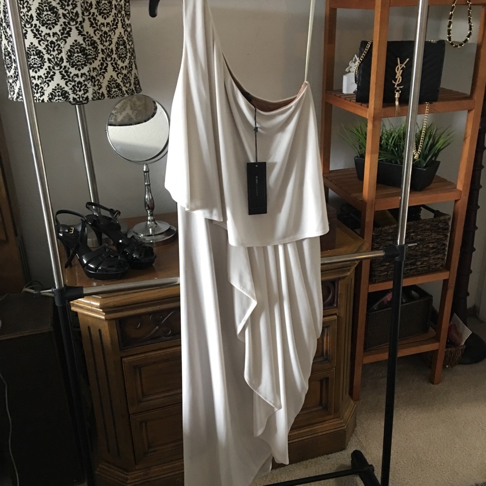 White tan cocktail dress. Beautiful